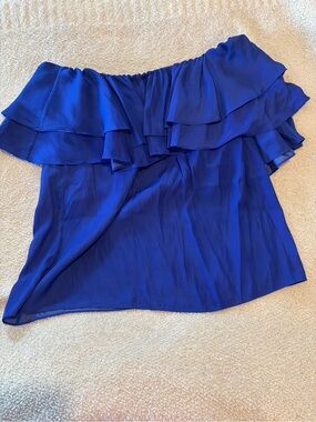 Lilly Pulitzer Off-Shoulder Ruffle Blouse - Cobalt Blue